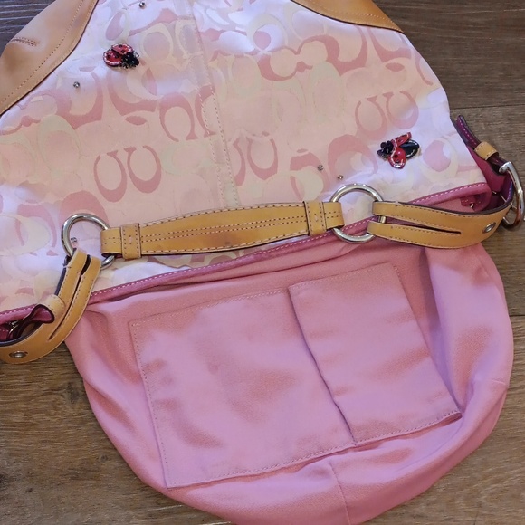 *Upcycled Coach Pink Y2k 1851 Ladybug Hobo Shoulder Bag 🐞💕 With Handtag - Picture 17 of 17